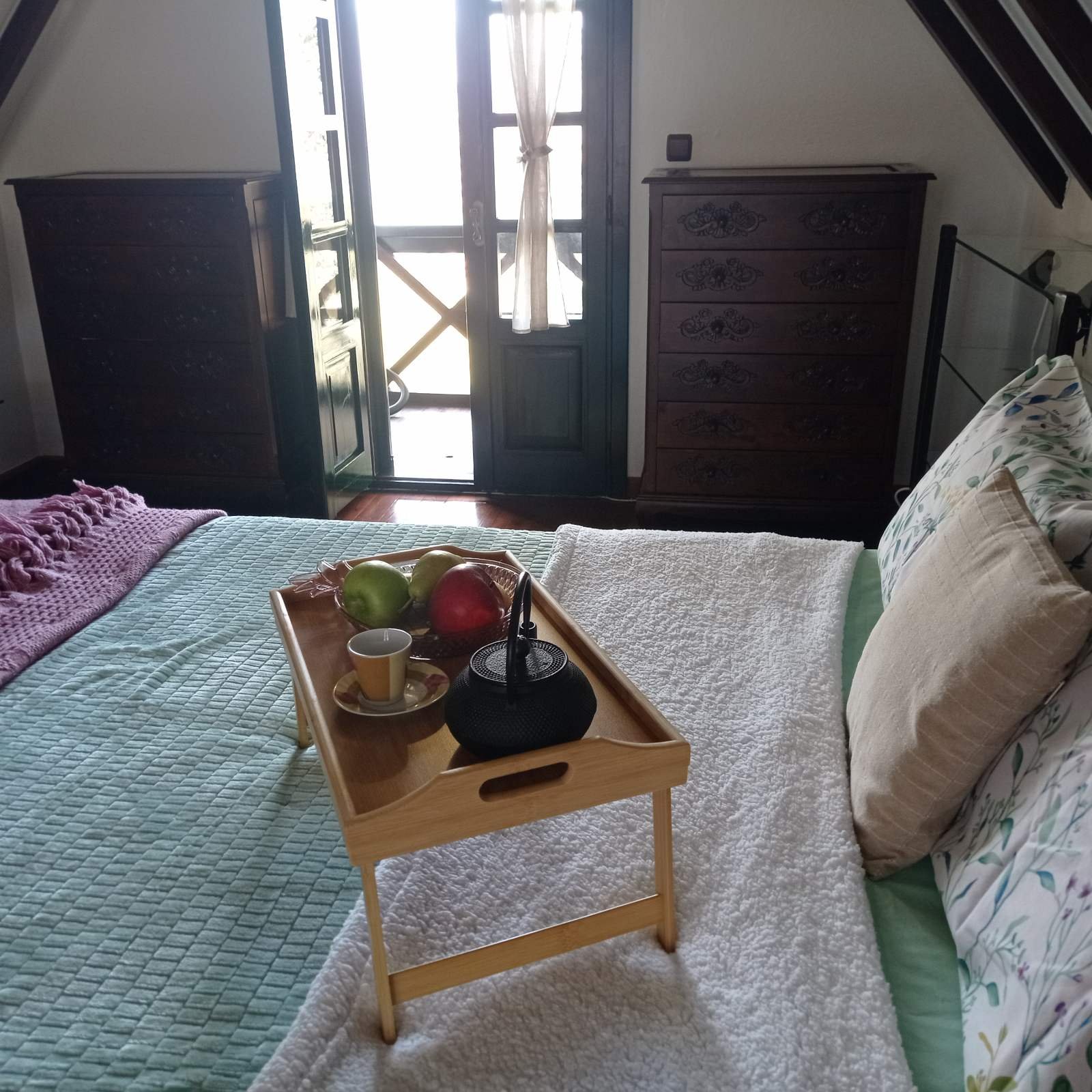 West-facing balcony from bedroom